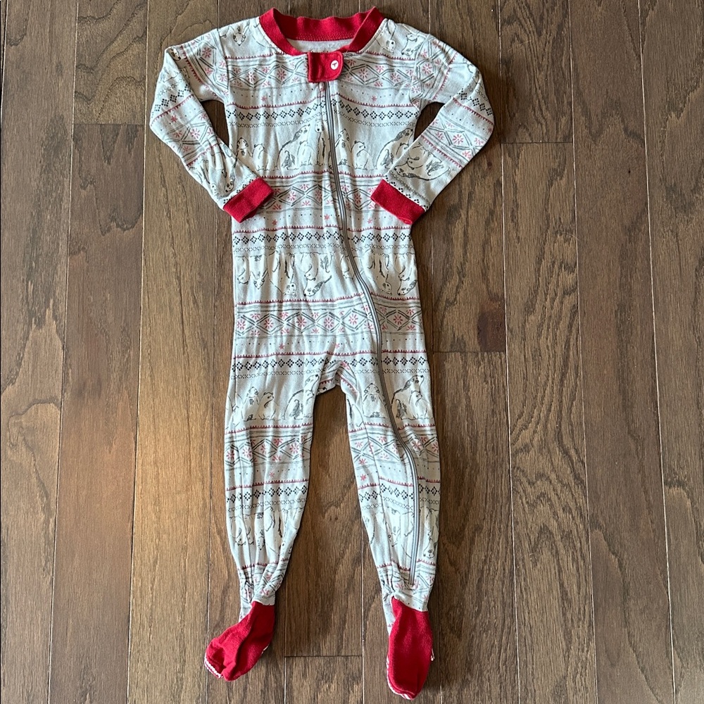 Burt's Bees Baby Polar Bear Zipper Holiday Pajamas
